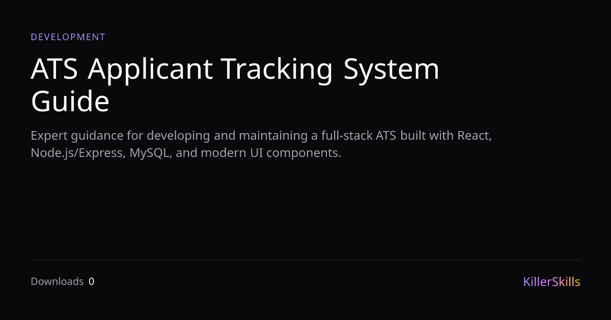 ATS Applicant Tracking System Guide — KillerSkills