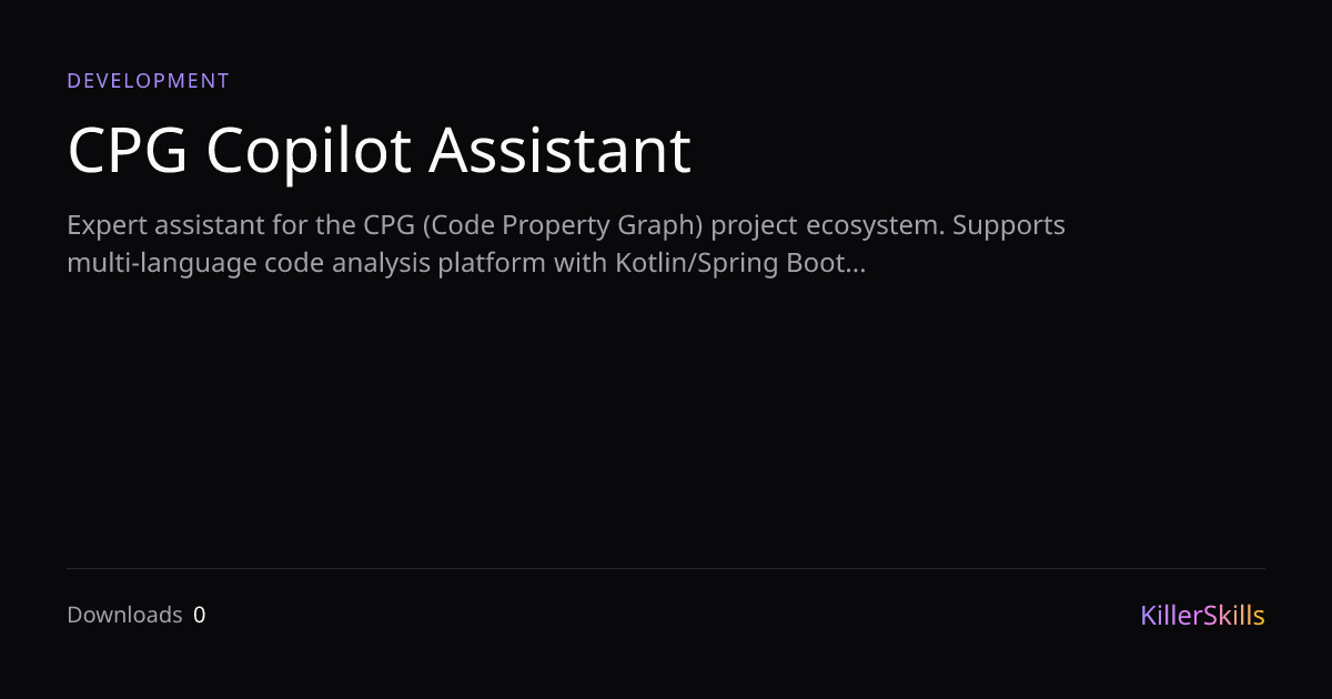 CPG Copilot Assistant — KillerSkills